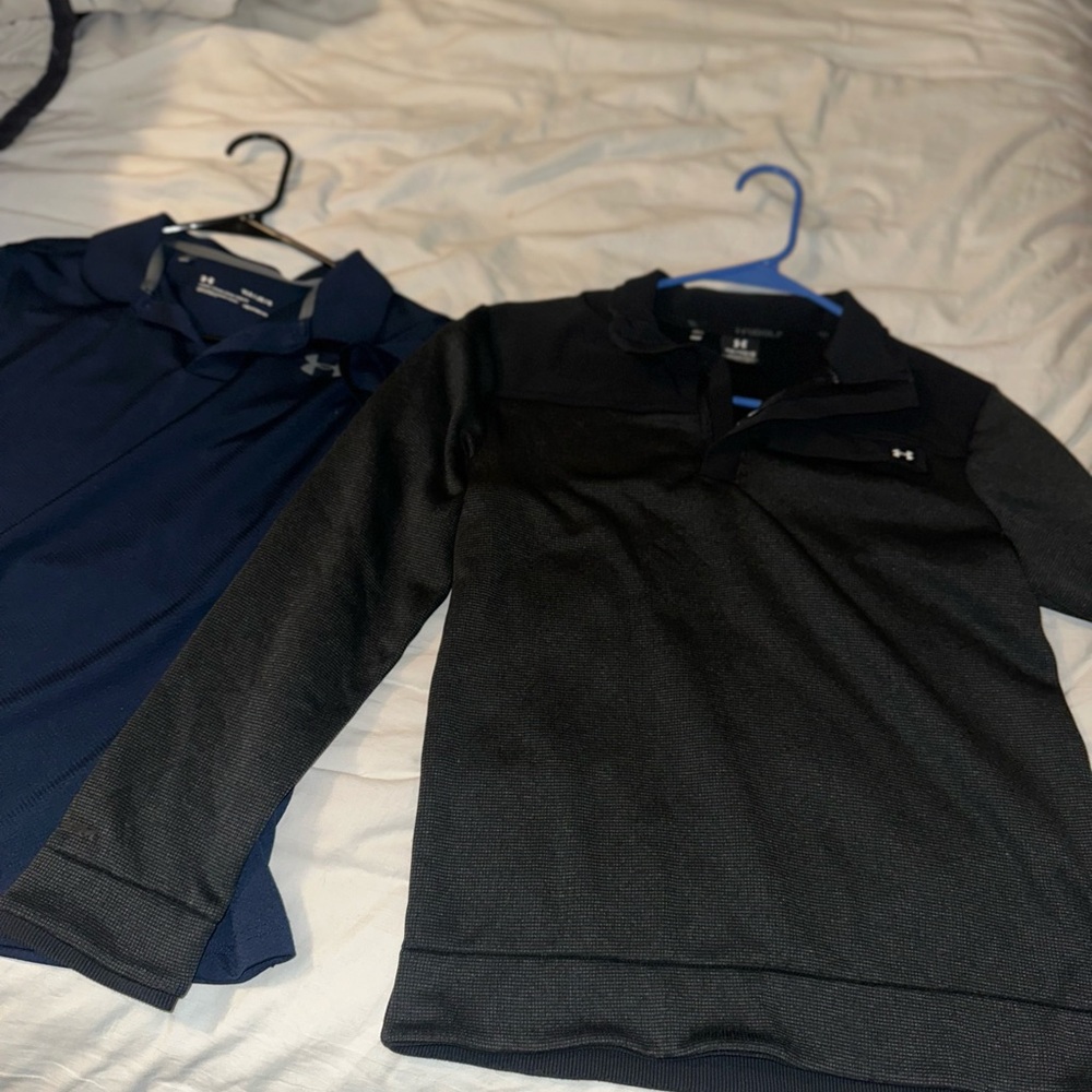 Under Armour Black and Navy Long Sleeve Shirts